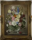 Robert Dumont-Smith, Still Life with Summer Flowers, oil on board