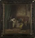 Endre Komaromi-Kacz, Girl sleeping on a Sofa, oil on canvas
