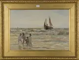 Charles Sim Mottram, Return of the Penzance Fishing Boat PZ 417, watercolour heightened with gouache