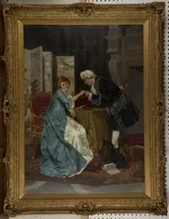 E. Torrini, The Greeting, oil on canvas