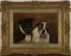 Lucy Waller, Dante and Titan' (Study of Prizewinning Bulldogs), 1886, oil on canvas