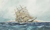Charles Dixon, Study of a Clipper in Choppy Waters