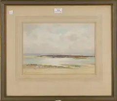 George Cockram, Parlwr Reef, Rhosneigr, Anglesey, watercolour