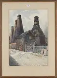 Reginald George Haggar, Acme Marls, Bournes Bank, Burslem' (View of the Kilns), watercolour