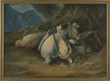 P. Syme, Fallen Gamebirds in a Naturalistic Setting, watercolour