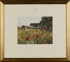Paul Evans, Afternoon Shadows, Alciston, watercolour and gouache