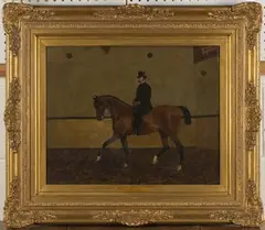 James Pawley, Gentleman on Horseback in a Riding Stable, 1881, oil on canvas