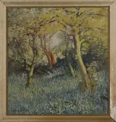 John Hodgson Lobley, Bluebell Wood, oil on canvas