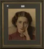 John Hodgson Lobley, Portrait of Eileen Margaret Sutcliffe-Hey, oil on artist's board