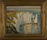 John Hodgson Lobley, Old Harry's Rocks, Dorset, oil on canvas
