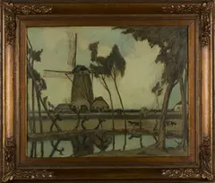 Otto Marx, View of a Windmill, oil on canvas