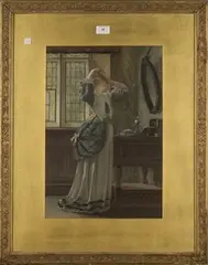 Arthur C.H. Luxmoore, Lady in her Dressing Room, 1869, watercolour