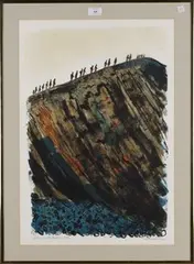 Hikers on the Pembroke Path by Bernard Cheese, lithograph printed in colours, sold Nov 2016