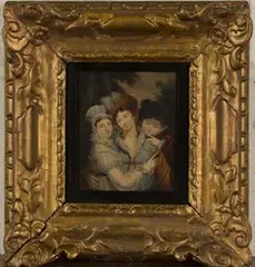 Three Ladies with a Miniature by George Henry Harlow, oil on copper panel, sold Nov 2016