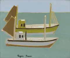 Bryan Pearce, Two Crabbers, oil on canvas laid on board