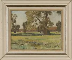 Bertram Priestman, In the Wenhaston Valley, oil on panel