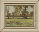 Bertram Priestman, In the Wenhaston Valley, oil on panel