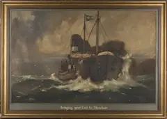 William Hyams, Bringing your Coal to Shoreham, early/mid-20th Century oil on board