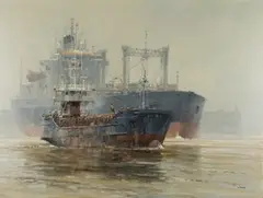 John Lines, Ugly Duckling Departure, oil on canvas