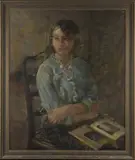 Walter Westley Russell, Girl in a Blue Blouse, oil on canvas