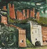 Luke Piper, Porth Gain' (View of the Slate Quarry), mixed media
