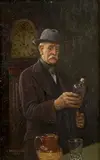 Charles Spencelayh, Every Four Hours, 1945, oil on panel