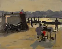 Ken Howard, Light Effect on the Ganges, 2006, oil on board