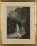 William Fleetwood Varley, St Nathan's Cave near Tintagel, watercolour