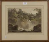 Francis Nicholson, Cascade near Wensleydale, Yorks, watercolour