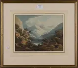 William Fleetwood Varley, Continental Mountainous Landscape, watercolour