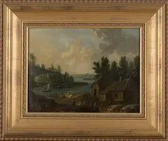 Mattieu van Balen, Dutch Village Scene, oil on panel