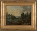 Mattieu van Balen, Dutch Village Scene, oil on panel