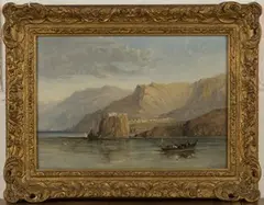 William James Müller, The Rock of Scilla from the Straits of Messina, oil on panel