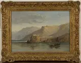 William James Müller, The Rock of Scilla from the Straits of Messina, oil on panel