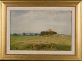 Ernest Walbourn, Harvest Scene, oil on board