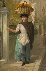 William John Montaigne, The Fruit Girl, oil on canvas