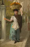 William John Montaigne, The Fruit Girl, oil on canvas