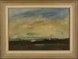 Adrian Hill, Afterglow, Itchenor, Sussex, oil on canvas