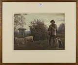 Edward Penstone, The Shepherd, watercolour