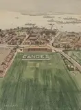 Claude Muncaster, H.M.S. Ganges as seen from an Admiralty Helicopter [near Harwich]