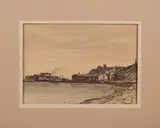 Claude Muncaster, View of a Harbour Town, watercolour and ink