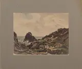 Claude Muncaster, Kynance Cove, watercolour and ink