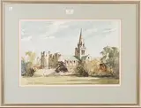 Edward Wesson, Chichester Cathedral, watercolour and ink