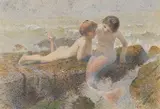 Hector Caffieri, A Young Siren, watercolour with gouache