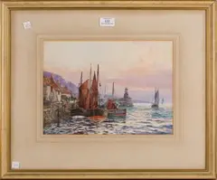 Frederick William Scarborough, Early Morning, Pittenweem, Fifeshire, watercolour with touches of gouache