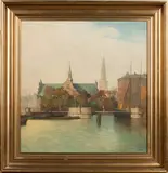Otto Olsen, View of Copenhagen, oil on canvas