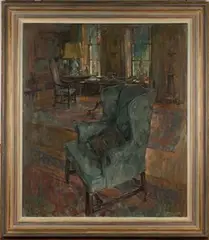 Susan Ryder, The Library at Sherburne House, Eartham, oil on canvas