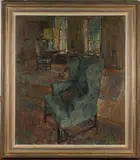 Susan Ryder, The Library at Sherburne House, Eartham, oil on canvas