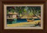 C.R. Doyly-John, Inland River at Trinidad, W. Indies, oil on canvas