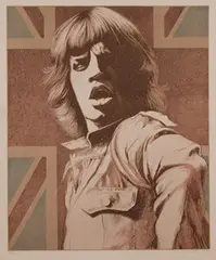 David J.G. Oxtoby, Mick Jagger, 1978, screenprint with gilt